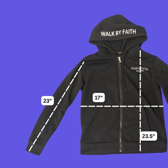 "Fear No Evil" Hoodie – Angel Cult | Walk By Faith | Size S - Picture 3 of 7